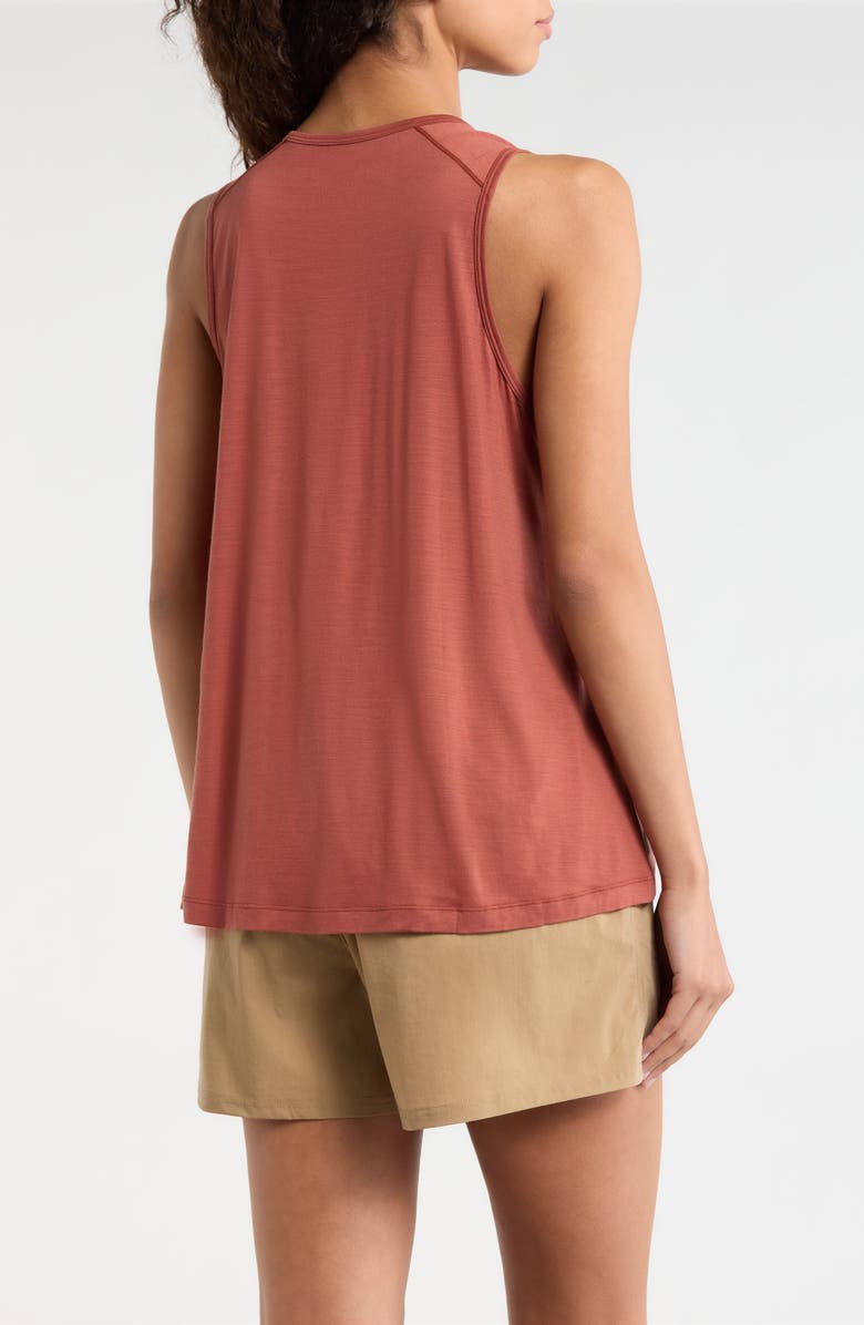 Smartwool Ultralite High Neck Merino Wool Blend Tank, Alternate, color, Burnt Sienna