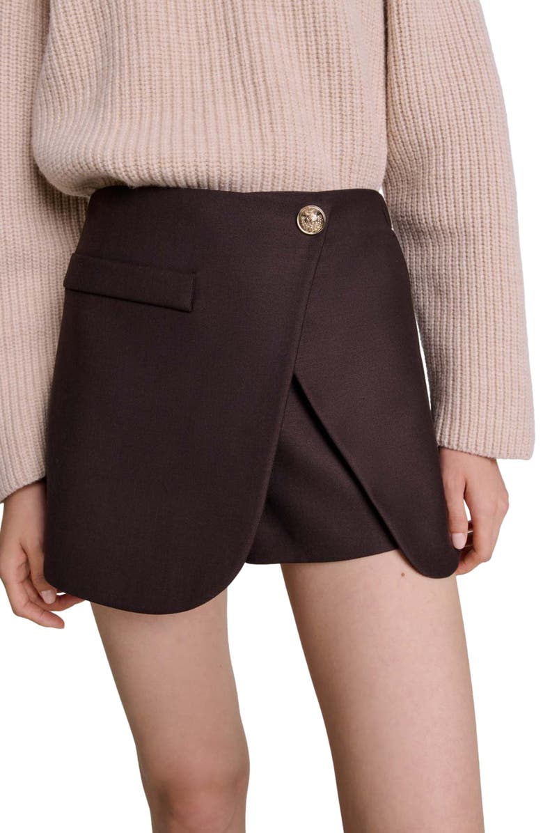maje Skort, Main, color, Brown