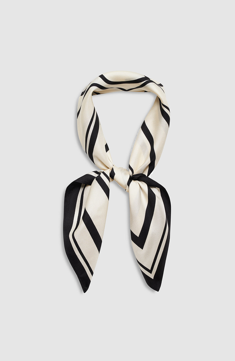 ANINE BING York Scarf, Alternate, color, Ivory / Black Monogram