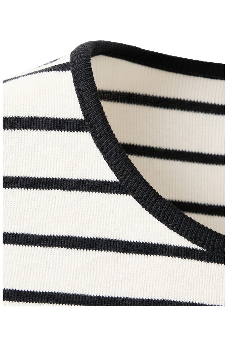 Cotton T-Shirt with Contrast Trim, Alternate, color, WHITE/ BLACK