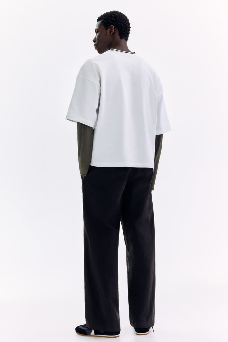 Relaxed Fit Twisted Trousers, Alternate, color, Black