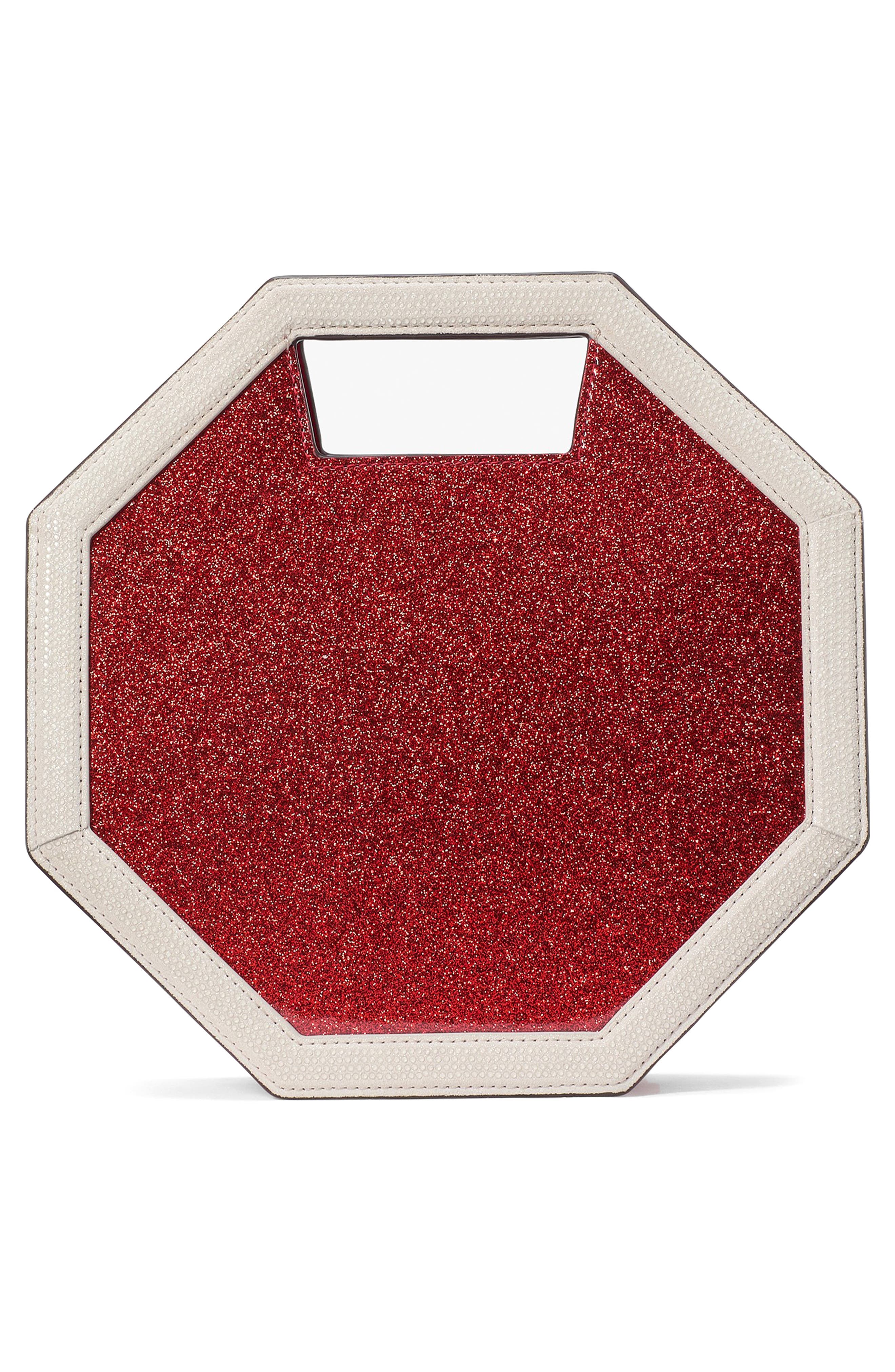 Kate Spade New York cars glitter patent leather handbag, Alternate, color, 