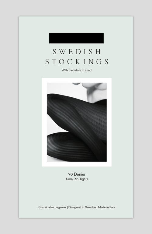 Swedish Stockings Alma Rib Tights In Black