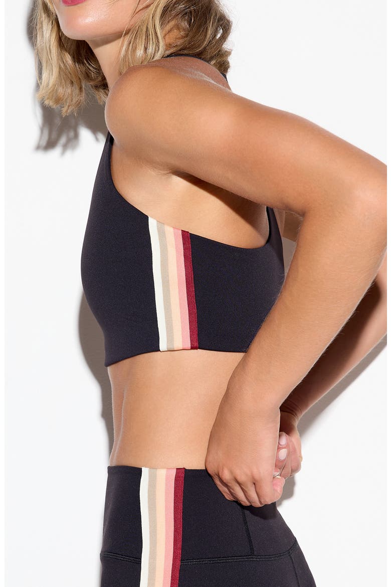 Infinity Longline Sports Bra, Alternate, color, BLACK/ TERRA COTTA