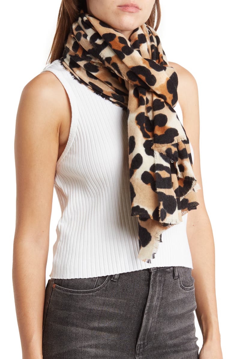 NATASHA Leopard Print Scarf, Main, color, 