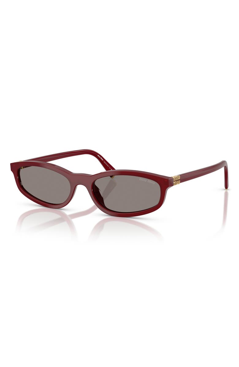 Miu Miu 54mm Irregular Sunglasses, Alternate, color, Opal Burgundy / Dark Grey