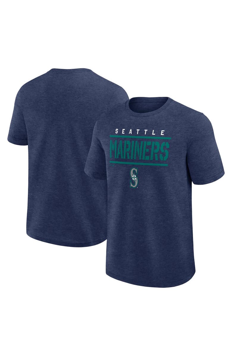 FANATICS Men's Fanatics Heather Navy Seattle Mariners Top Notch T-Shirt, Alternate, color, Heather Navy