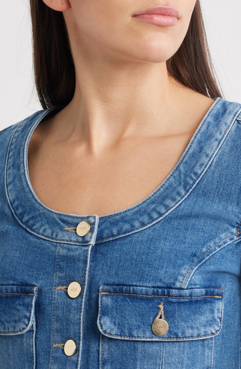 PAIGE Kiara Crop Denim Jacket, Alternate, color, Passage