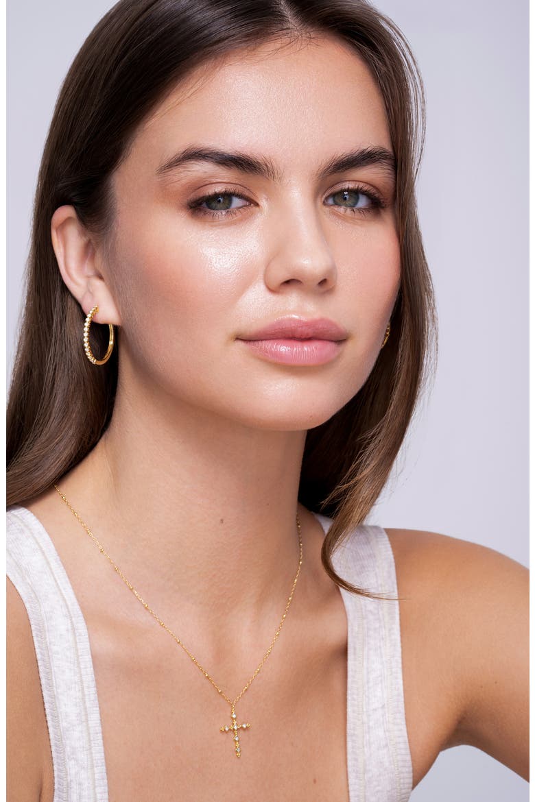Large Florentine Diamond Hoop Earrings (Nordstrom Exclusive), Alternate, color, 18K YELLOW GOLD