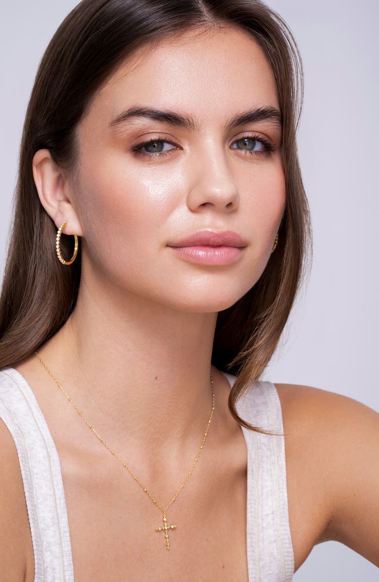 Bony Levy Large Florentine Diamond Hoop Earrings, Alternate, color, 18K Yellow Gold