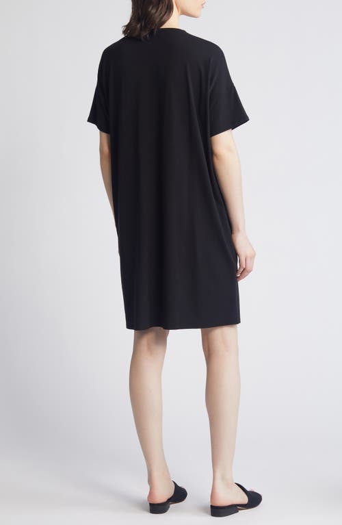 Eileen Fisher Boxy Crewneck T-shirt Dress In Black