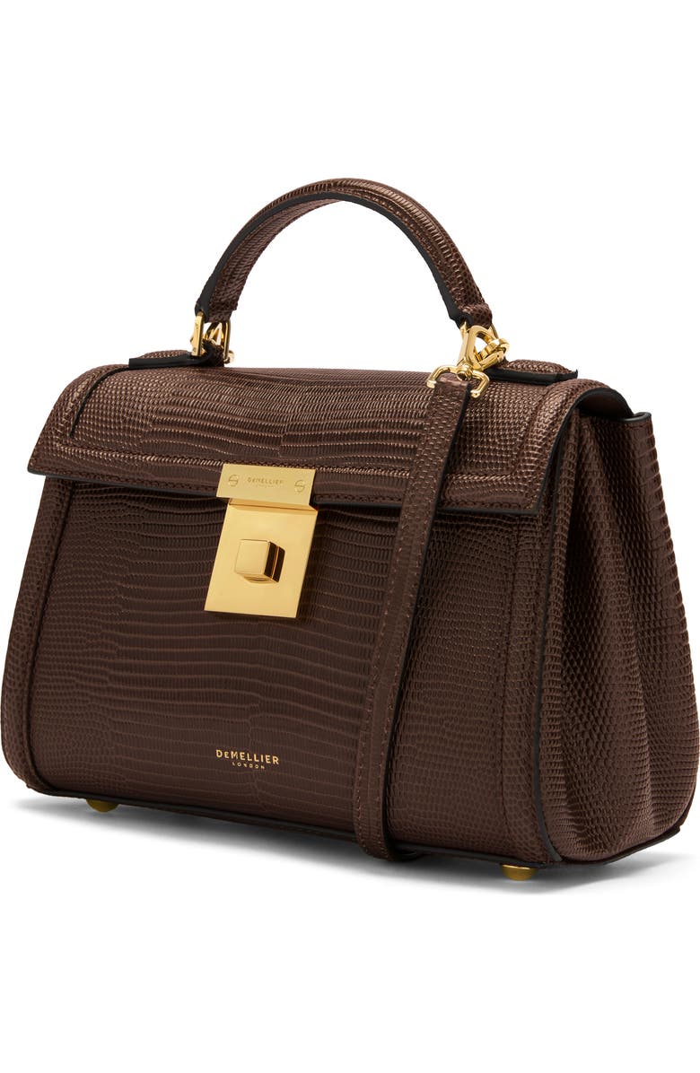 DeMellier Paris Lizard Embossed Leather Top Handle Bag, Alternate, color,