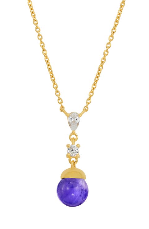 Amethyst Ball Drop Pendant Necklace
