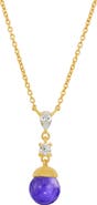 SAVVY CIE JEWELS Amethyst Ball Drop Pendant Necklace