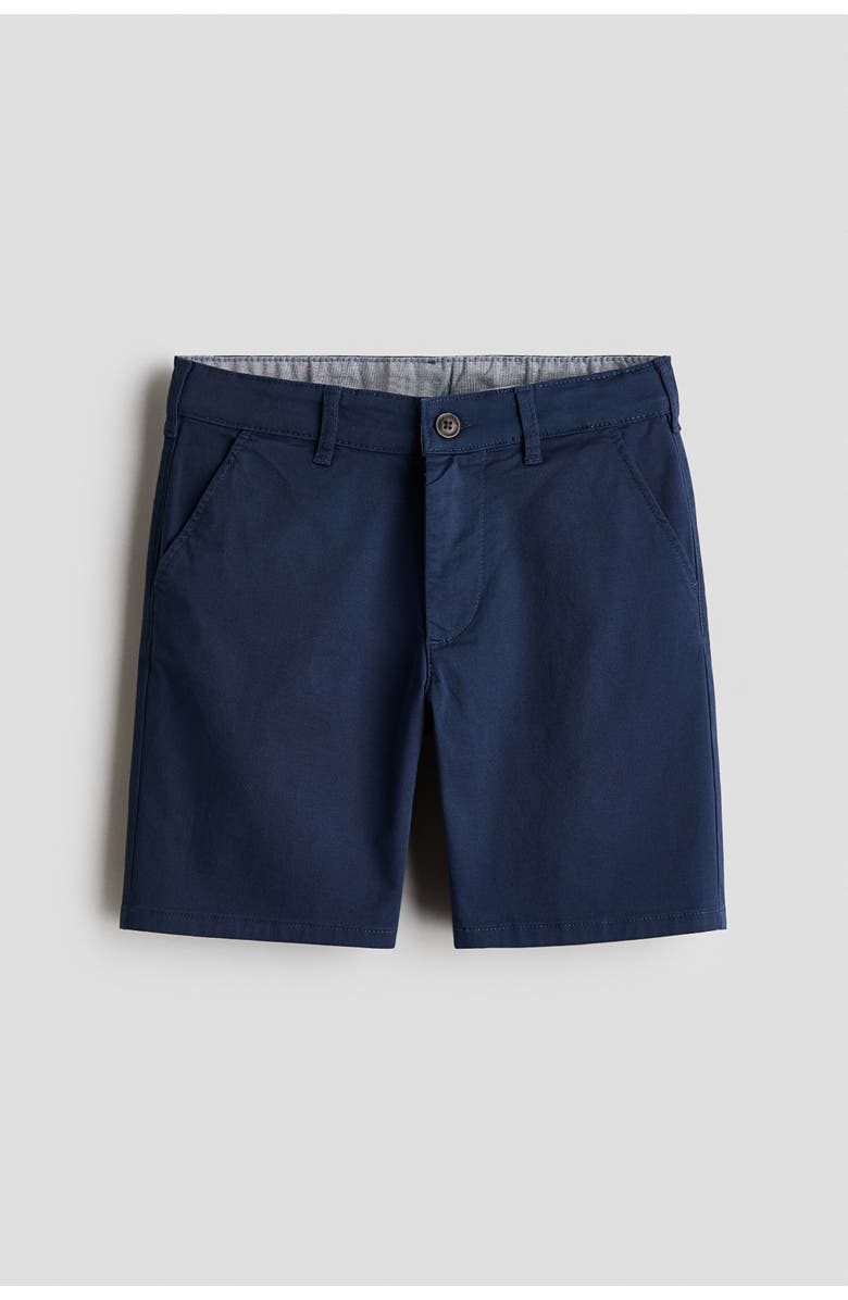 H&M Cotton Chino Shorts, Main, color, Navy Blue