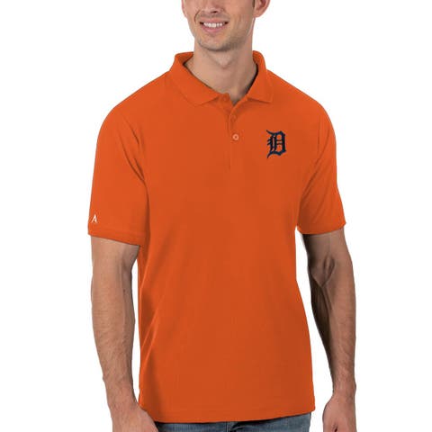 Men's Antigua Orange Detroit Tigers Legacy Pique Polo