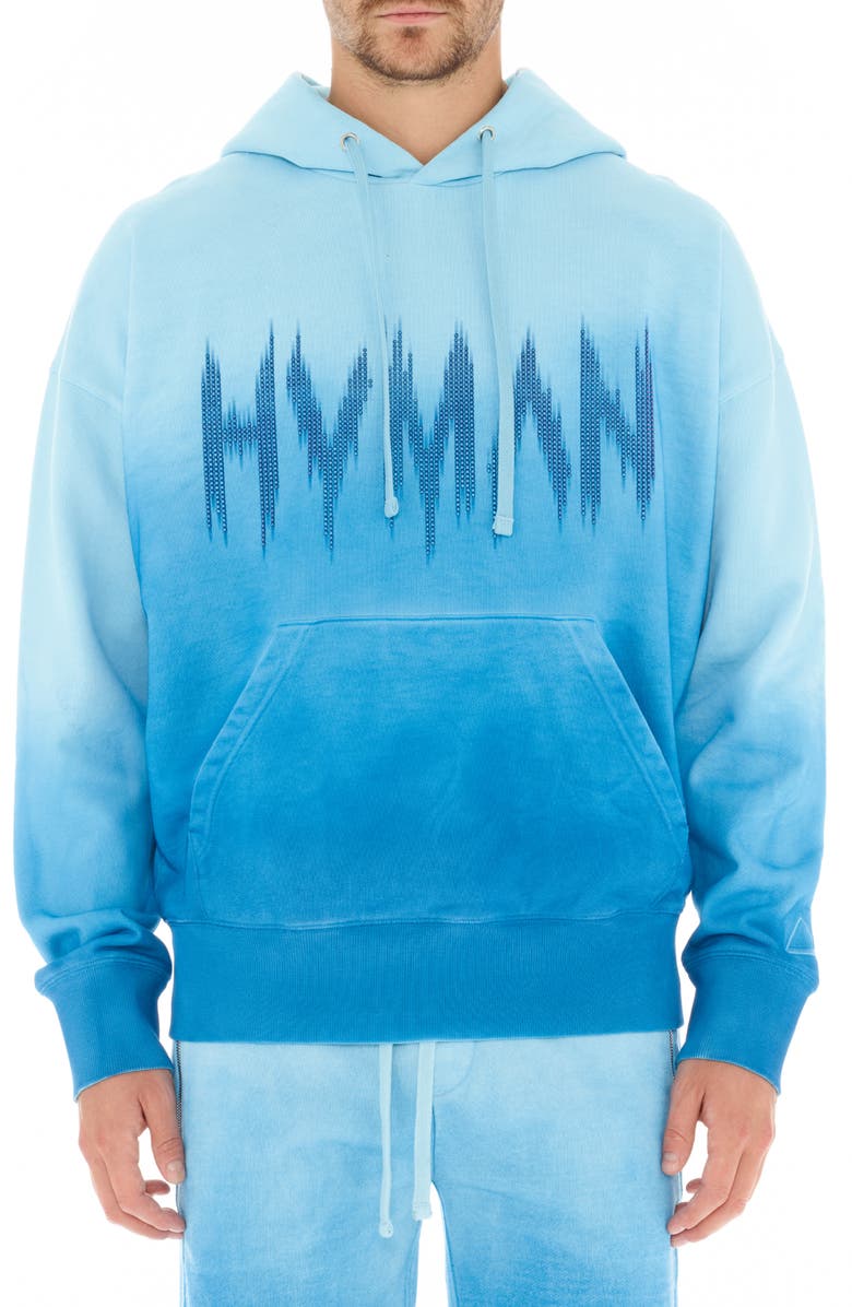 HVMAN Logo Pullover Hoodie, Main, color, Sky