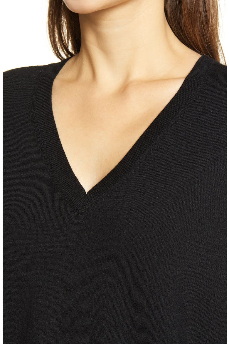 Everyday V-Neck Sweater, Alternate, color, BLACK
