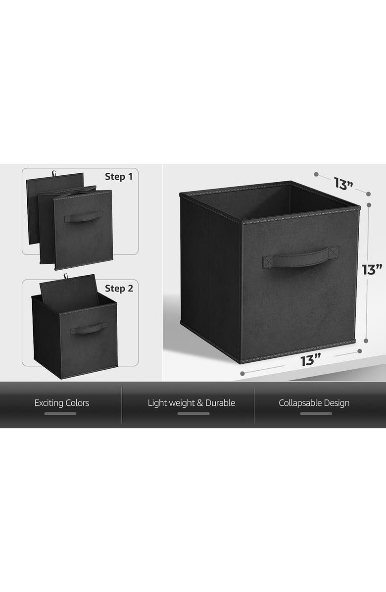 SORBUS Large Collapsible Storage Cube, Alternate, color, Black