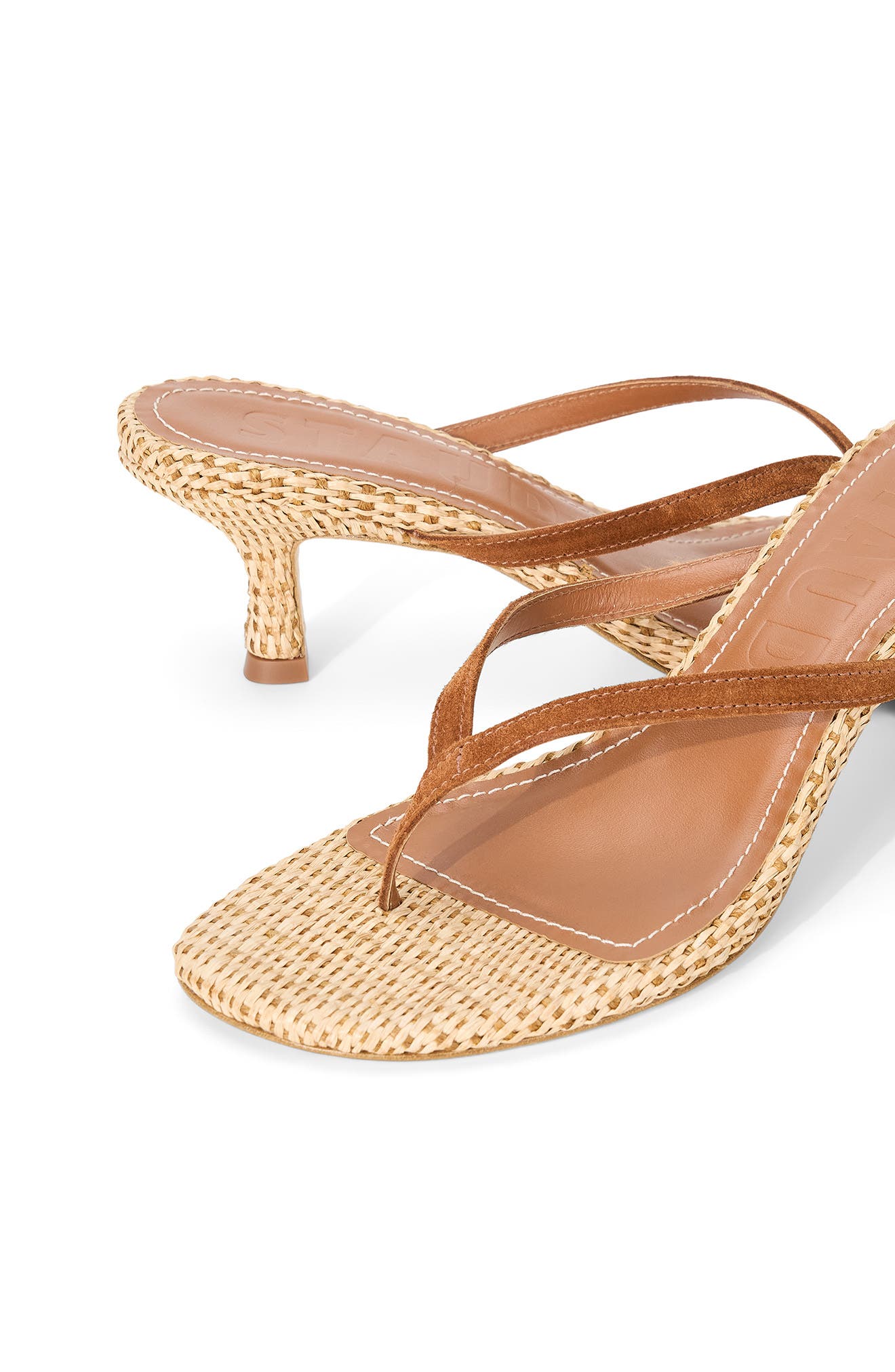 STAUD Freja Woven Thong Slide Sandal, Alternate, color, Tabac