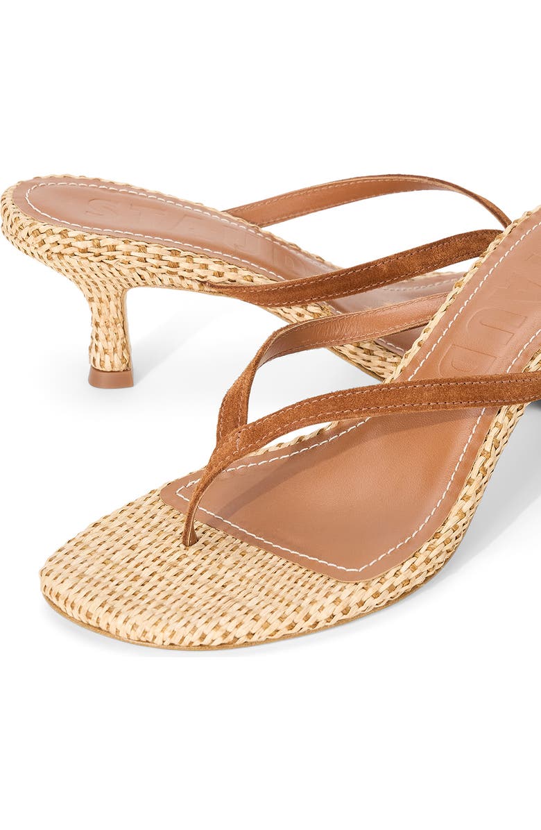 STAUD Freja Woven Thong Slide Sandal, Alternate, color, Tabac