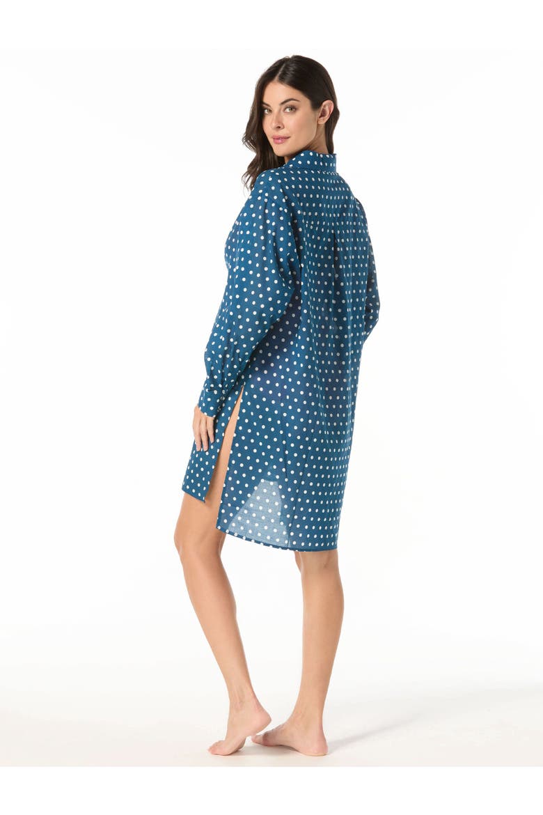 Classic Dot Cover Up Shirt Swim, Alternate, color, River Blue