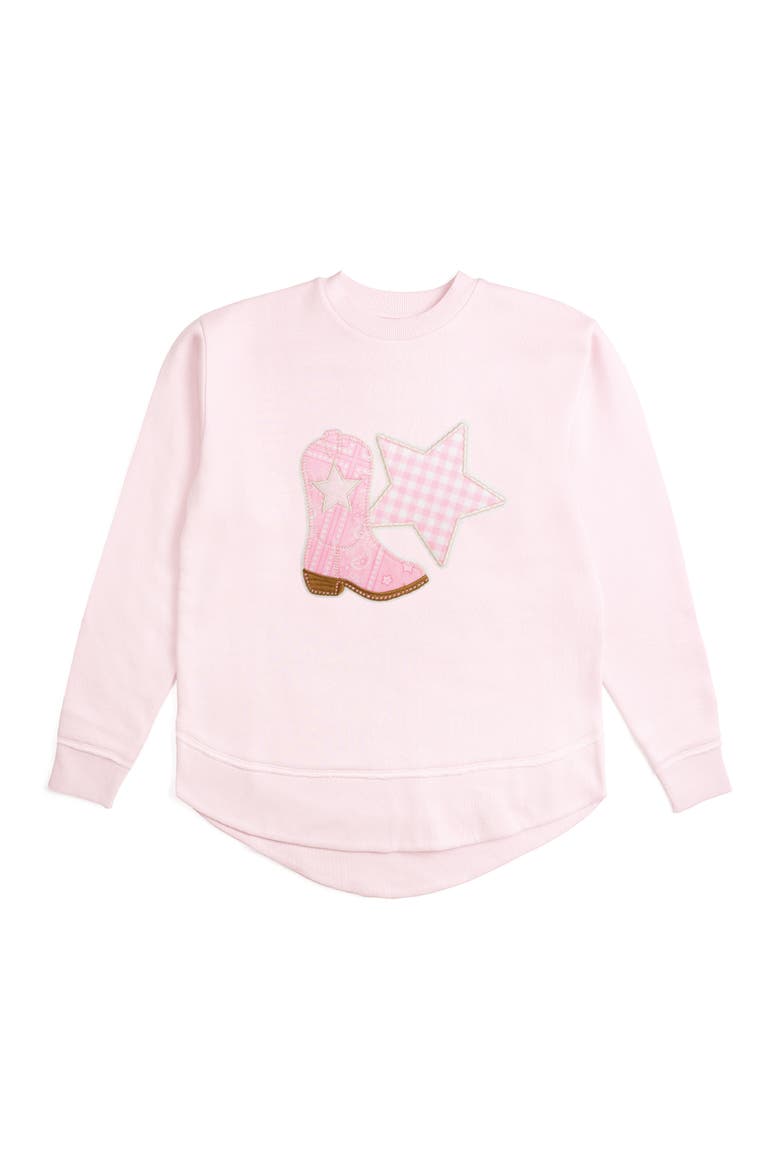 Bandana Cowgirl Patch Western Women's Sweatshirt, Main, color, Ballet Pink