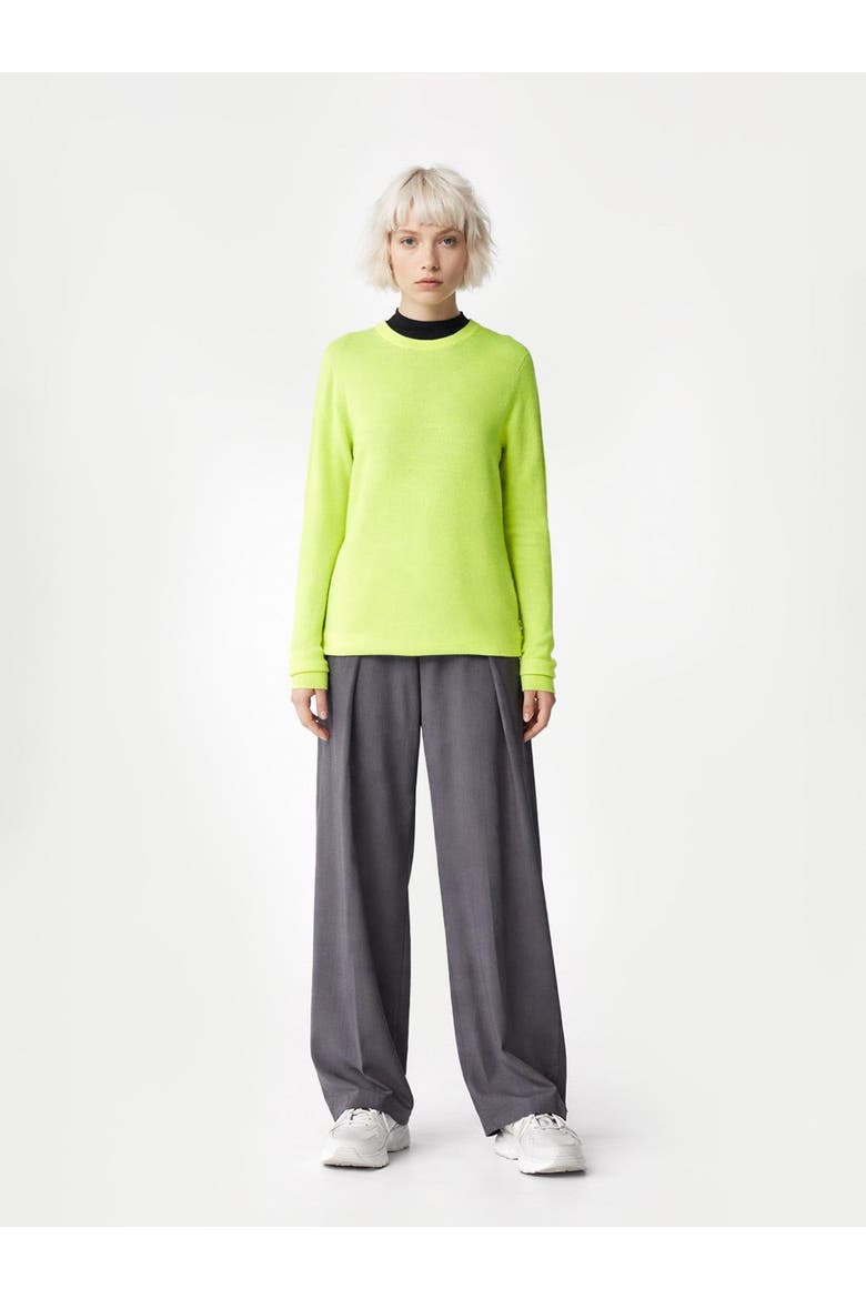 Essential Cashmere Crewneck Sweater, Alternate, color, sunny lime