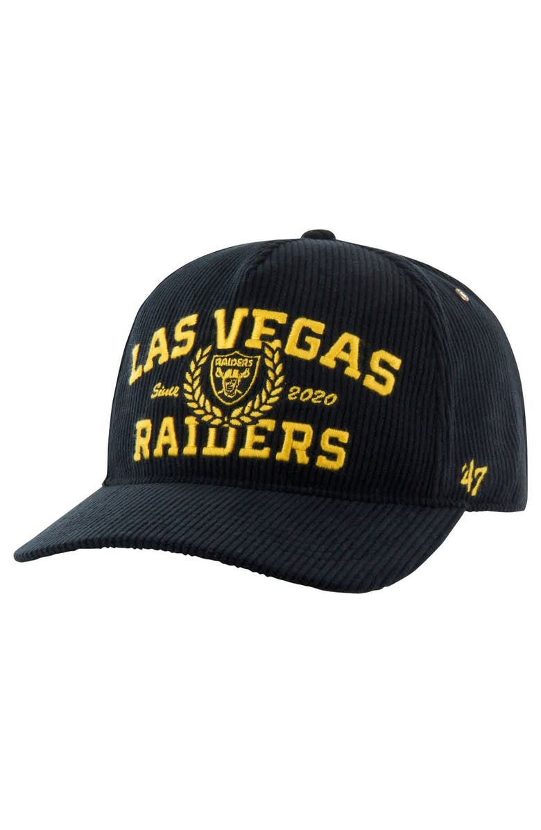 '47 Men's '47 Black Las Vegas Raiders Letterman Hitch Adjustable Hat, Main, color,