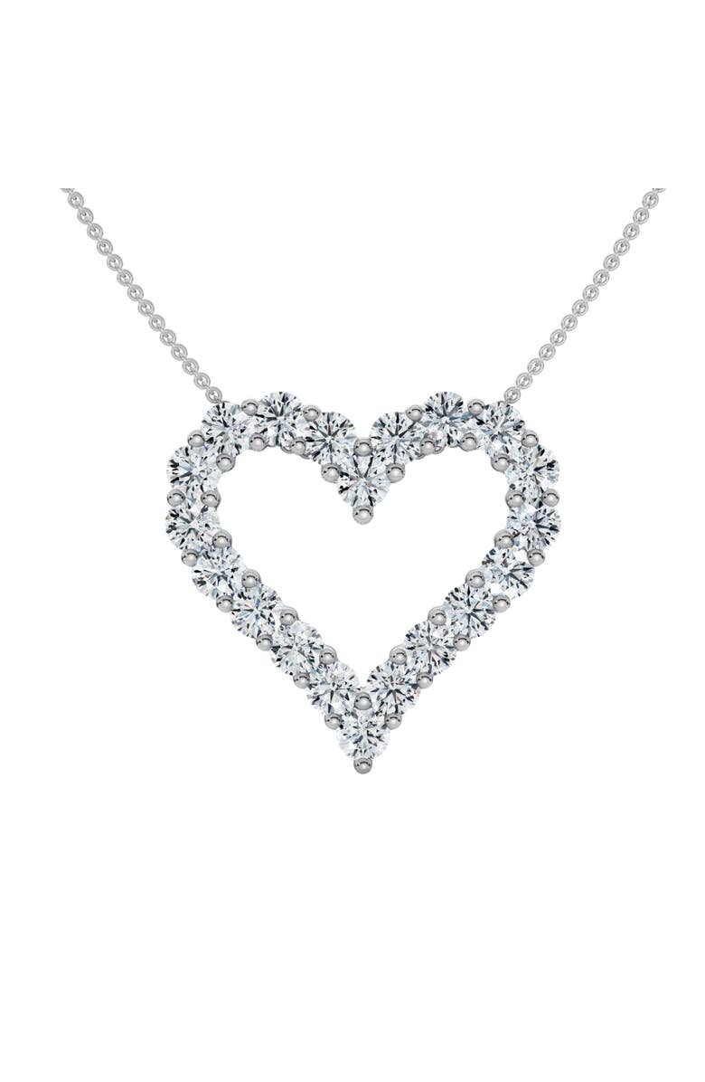 Bliss Diamond 1Ct Diamond Heart Pendant 14k Gold Lab Grown 3/4" Tall Necklace, Main, color, 14K White Gold