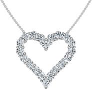 Bliss Diamond 1Ct Diamond Heart Pendant 14k Gold Lab Grown 3/4" Tall Necklace