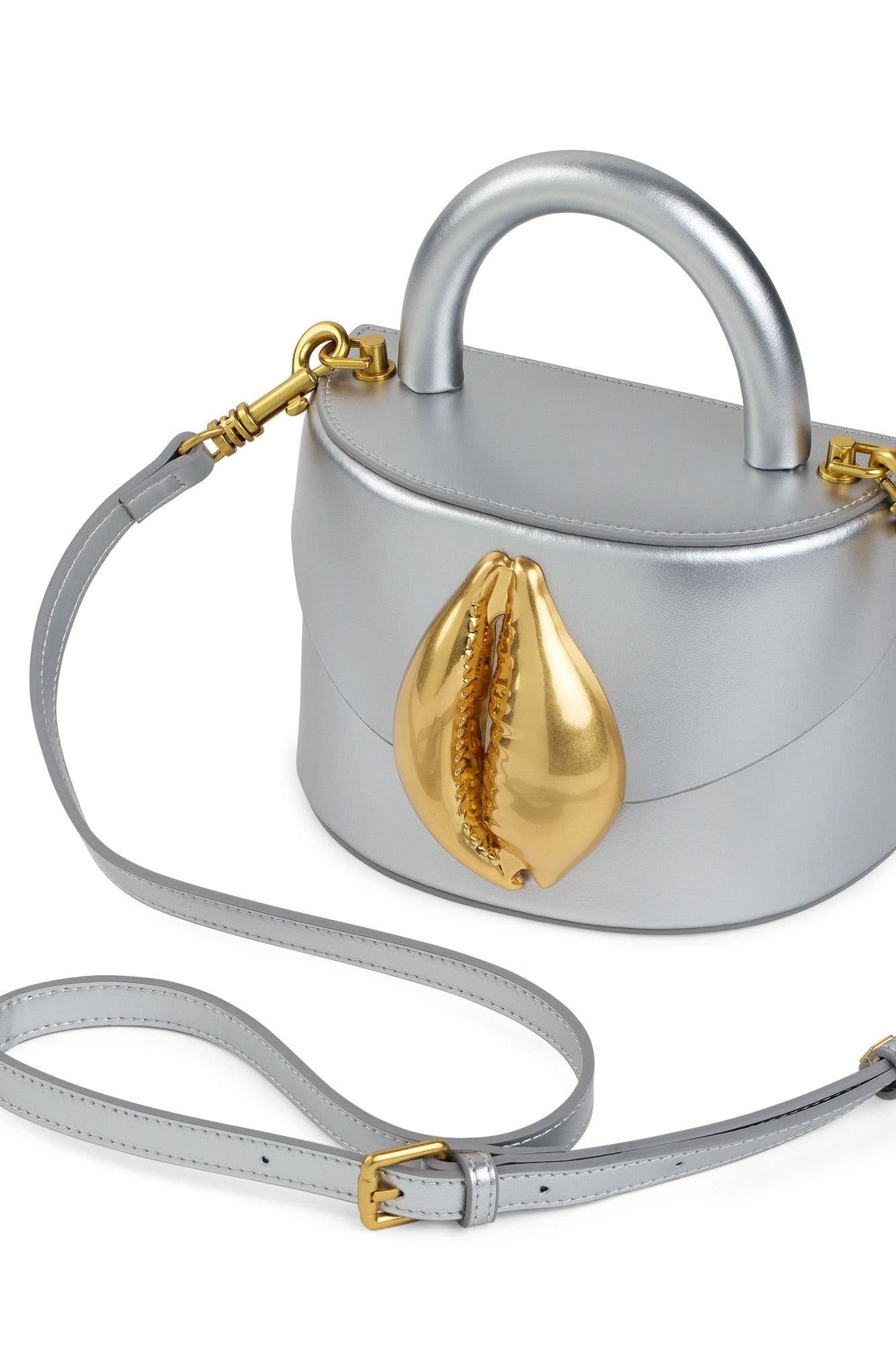 Metallic Silver Viera Cowrie Shell, Alternate, color, Metallic Silver