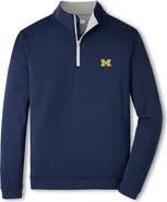 Peter Millar Men's Peter Millar Navy Michigan Wolverines Perth Quarter-Zip Sweatshirt