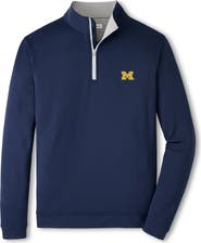 Peter Millar Men's Peter Millar Navy Michigan Wolverines Perth Quarter-Zip Sweatshirt