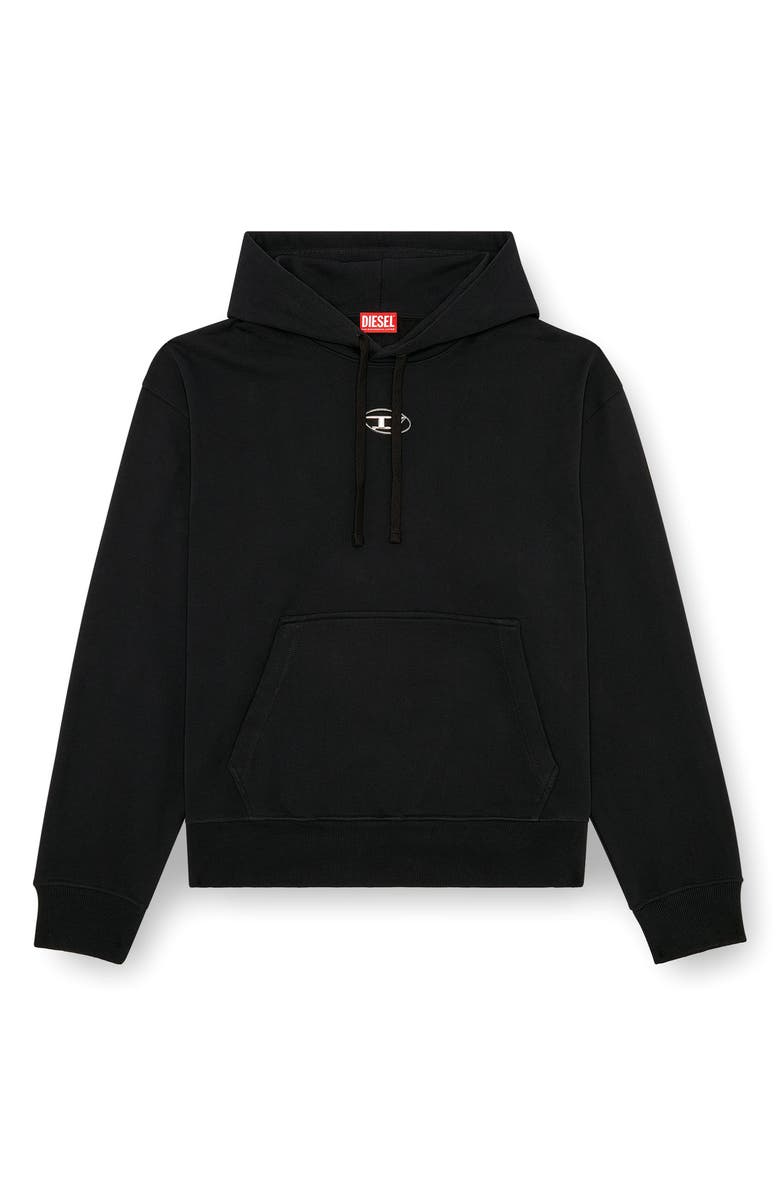 DIESEL<sup>®</sup> Oversize Metallic Logo Hoodie, Alternate, color, Deep/ Black