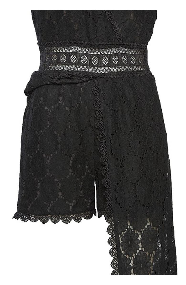 LASCANA Women's Lace Maxi Overlay Romper, Alternate, color, Black