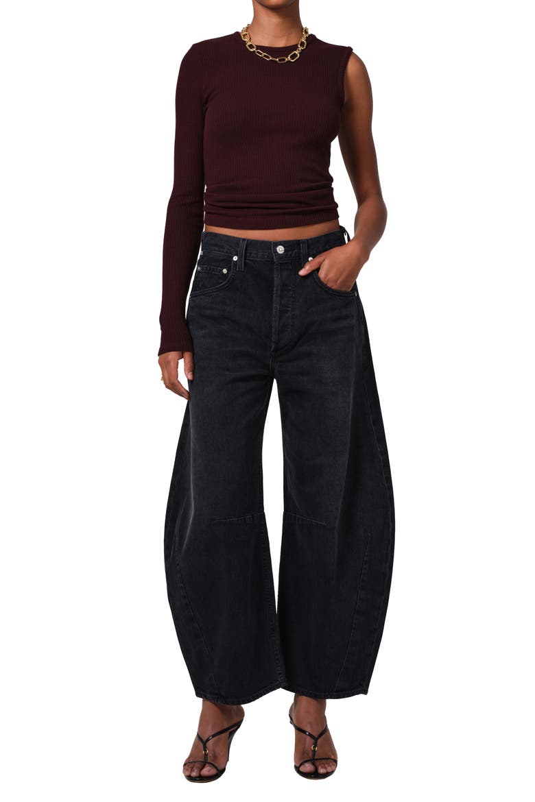 Fellina Rib One-Sleeve Sweater, Alternate, color, BURGUNDY