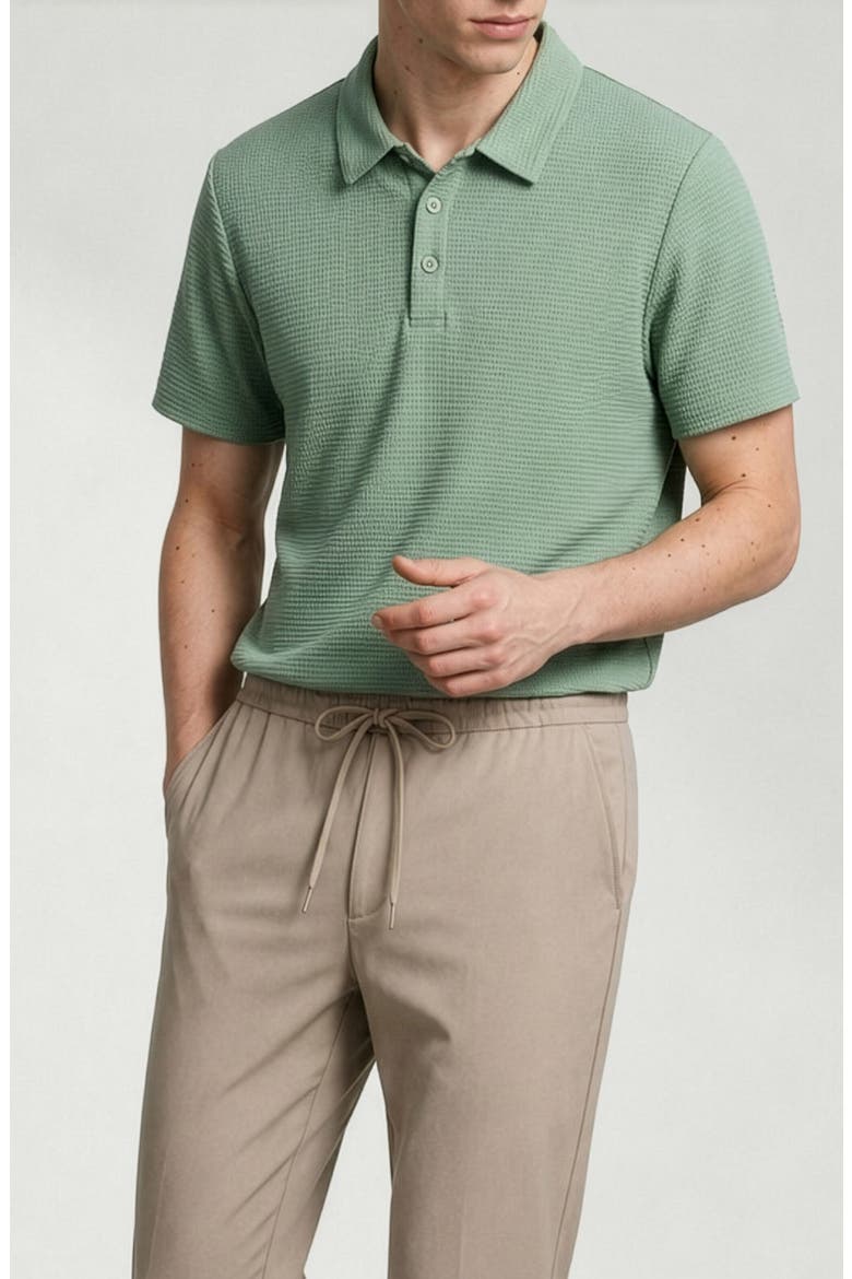 Jim Waffle Performance Polo, Alternate, color, GREEN