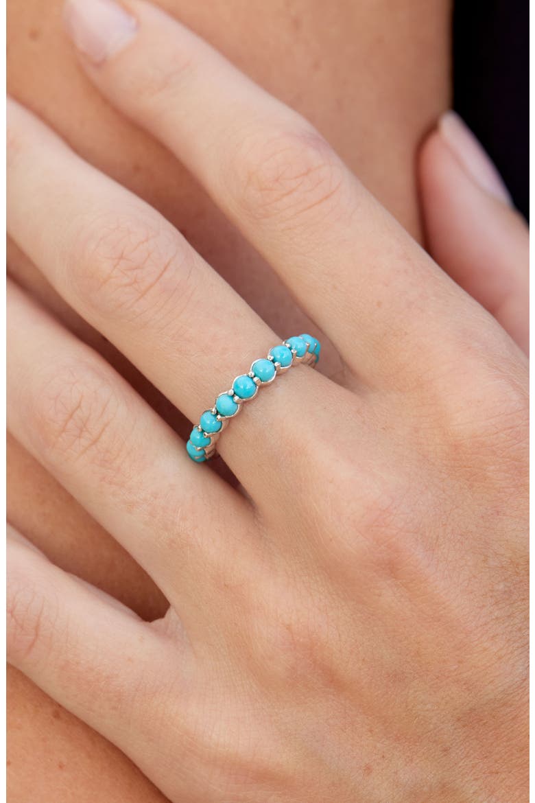 Sleeping Beauty Turquoise Eternity Ring, Alternate, color, RHODIUM/ TURQUOISE