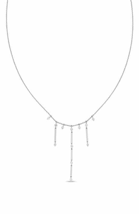 Bony Levy Aviva 18K White Gold Diamond Bar Frontal Necklace