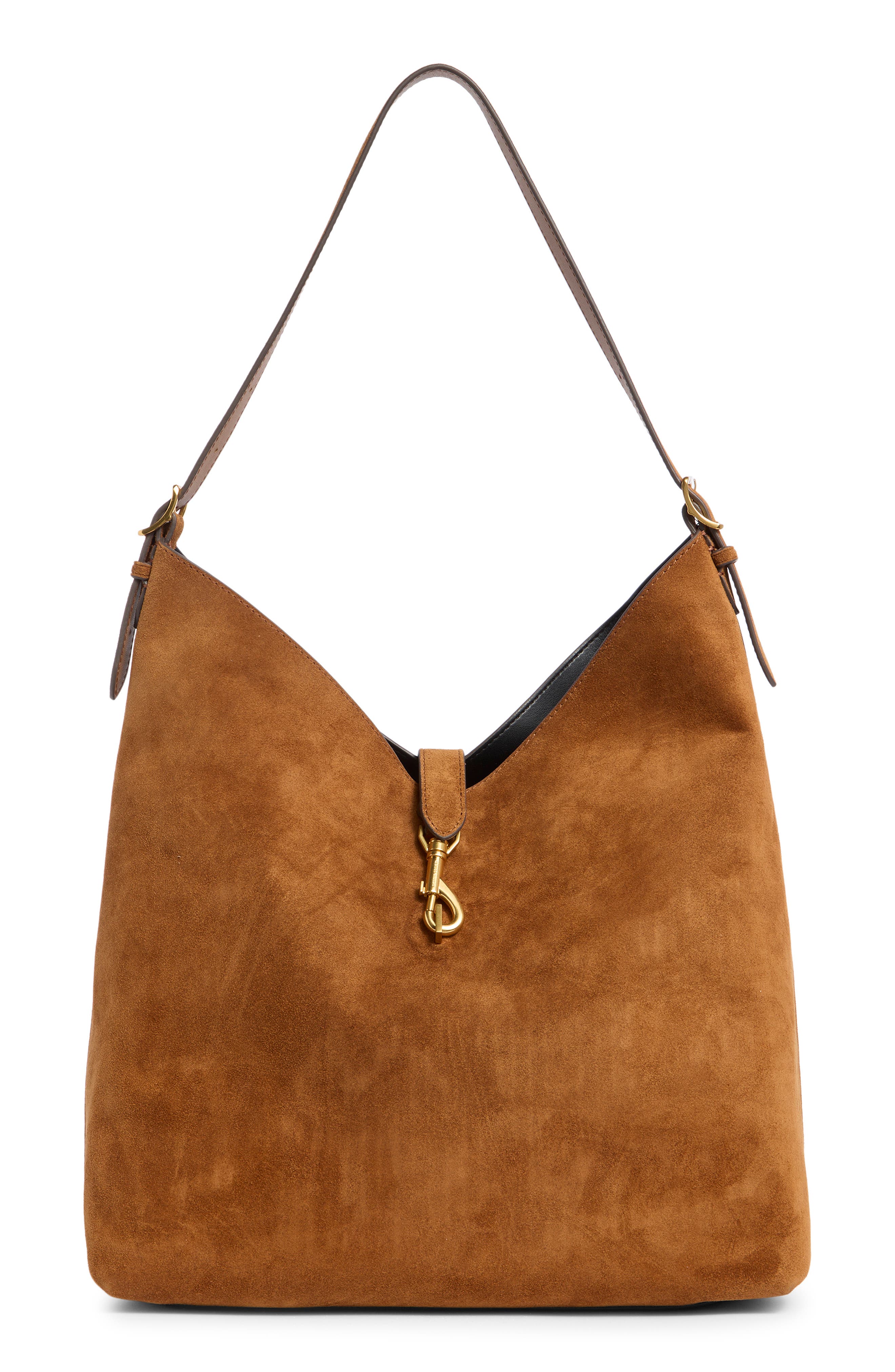 Rebecca Minkoff Megan Leather Hobo Bag, Main, color, Cannella