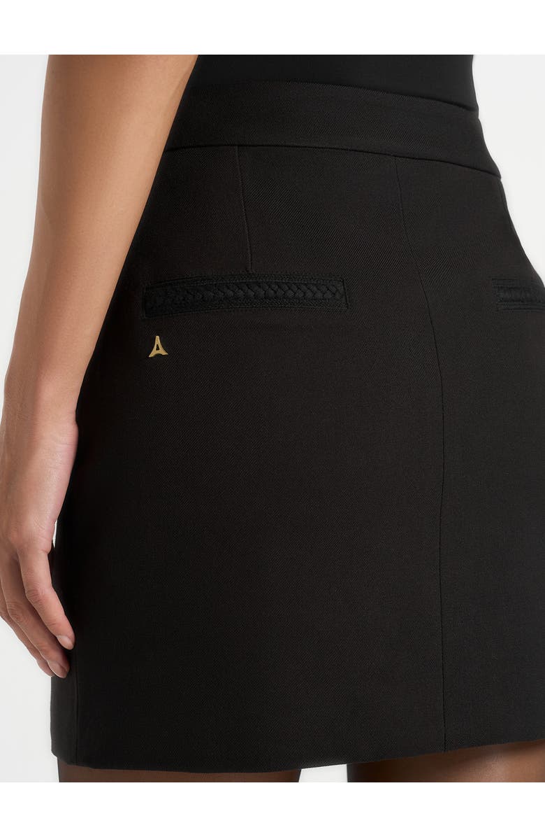 Manière De Voir Josette Tailored Mini Skirt With Braided Trim, Alternate, color, Black