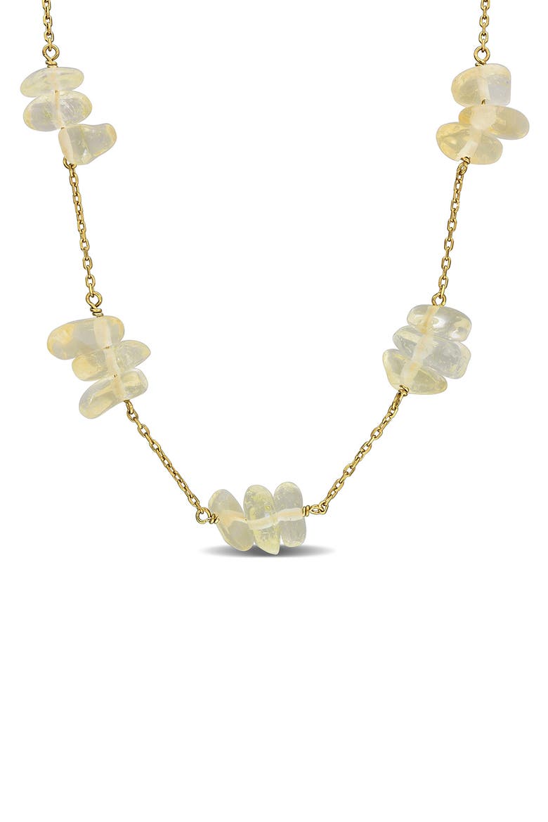 Gemstone Station Necklace, Main, color, YELLOW