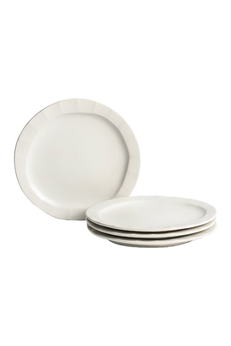Oasis Stoneware 4-Piece Salad Plate Set, Alternate, color, White