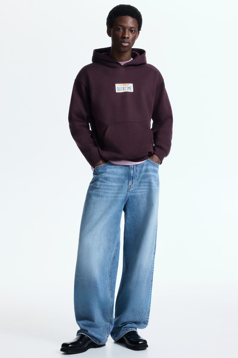 Loose Fit Hoodie, Alternate, color, Burgundy/California