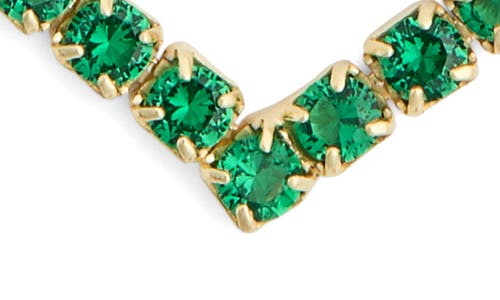 Meshmerise Colorful Crystal V-front Chain Necklace In Yellow/green