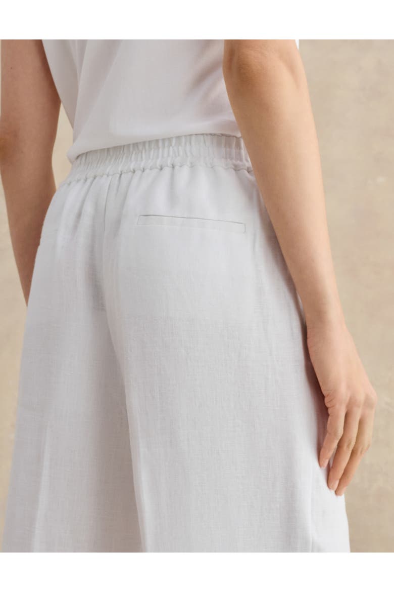 Alessia High-Waist Linen Trousers, Alternate, color, White