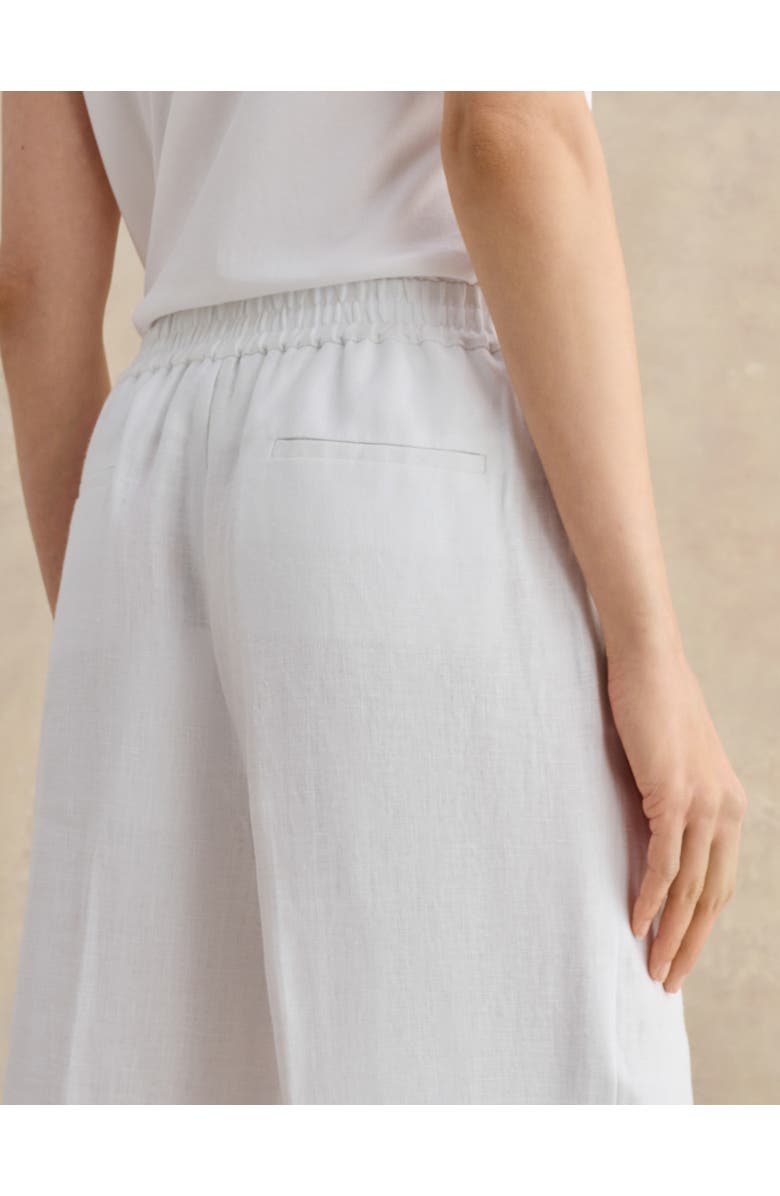 HOBBS LONDON Alessia High-Waist Linen Trousers, Alternate, color, White