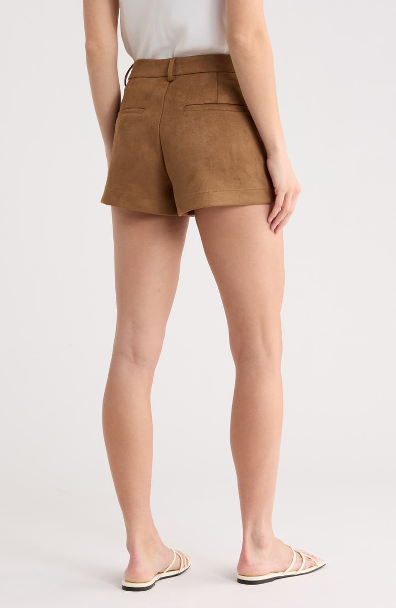 Vigoss Faux Suede Micro Shorts, Alternate, color, Camel