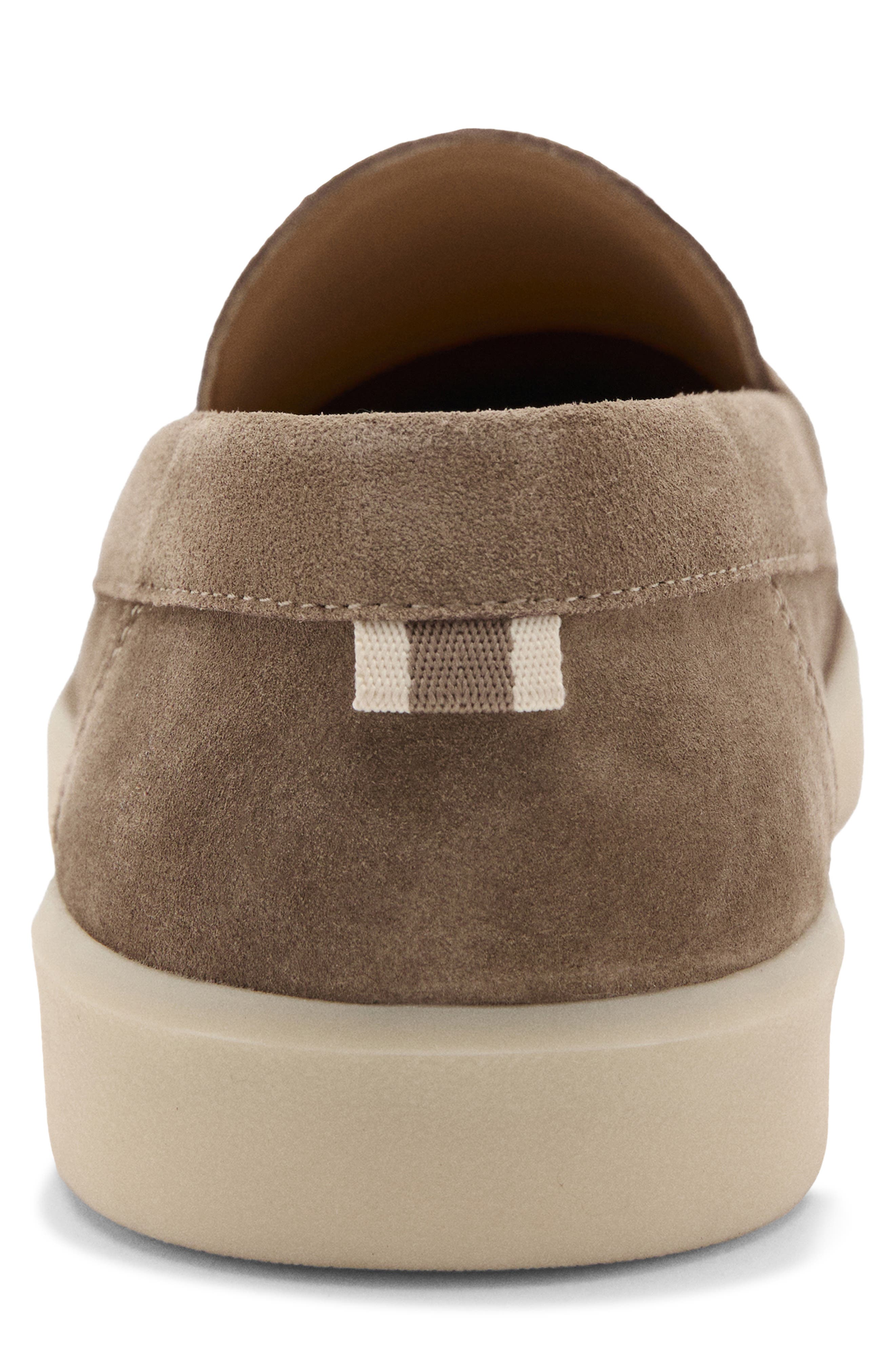 Suede Moc Toe Loafer, Alternate, color, LIGHT/ PASTEL BROWN
